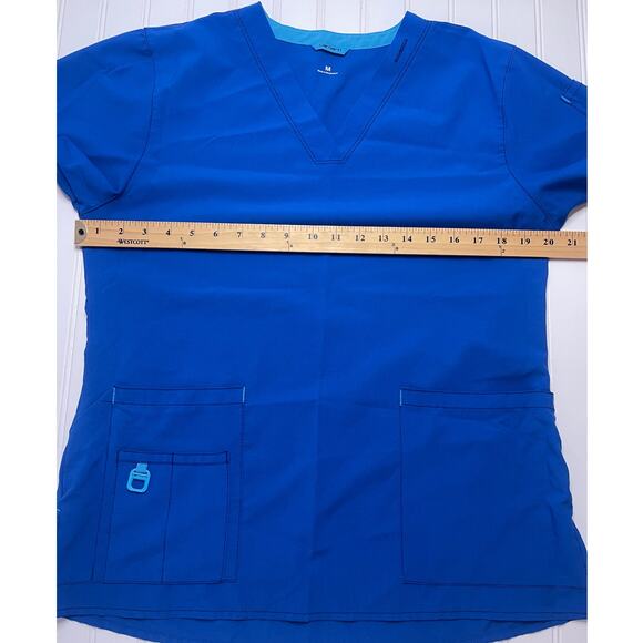 Carhartt Force Royal Blue Scrub Top Nurse Medical - Size Women's Medium - Picture 4 of 8
